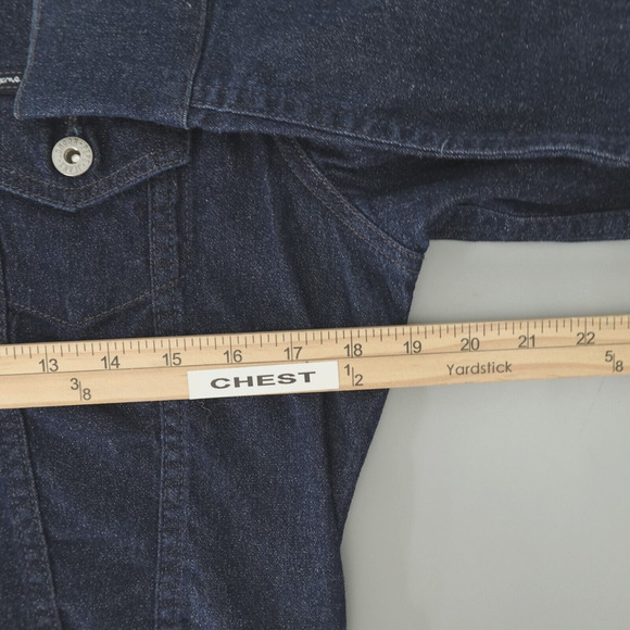 Y2K Pepe Jeans London Cropped Jacket Womens Medium Blue Metallic Thread Sparkle - Picture 11 of 14